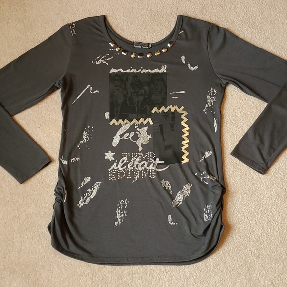 Amelia Austin size M/L gray glittery tunic - Picture 7 of 13